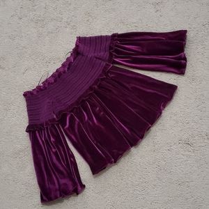 Off shoulder velvet top